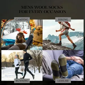 Herren Woll-Termosocken Detailansicht mit dickem Frottee-Design für Outdoor Wintersport.