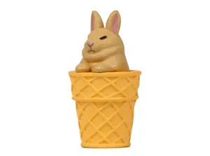 Süßer Cartoon Kaninchen Eiswaffel Anhänger DIY Schlüsselanhänger Tasche Zubehör Geschenk.