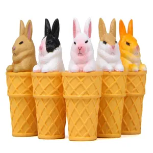 Süße Cartoon Kaninchen Eis Figuren, ideal für DIY Schlüsselanhänger, Taschenanhänger oder Auto.