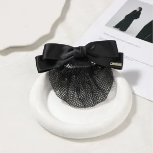 Professional Hair Net Bow Hair Clip For Stewardess Bank Hotel Staff Hair Styling Hairpins Fabric Hair Accessories