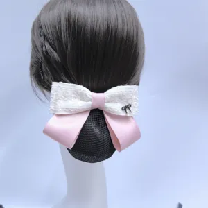 Professional hair net bowknot hair accessories bun cover for women elegant work hair styling tool