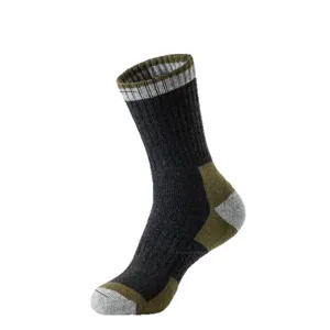 Verstärkte thermische Skisocken für Herren, lange Wintersport Socken in dunkelgrau.