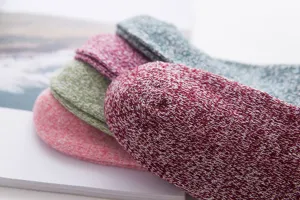 Damen Winter warme Wollsocken Detailansicht, weiche Strick Stiefelsocken Nahaufnahme Textur