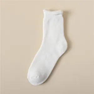 Dikke winter pluche thermische sokken voor dames, warme fleecevoering, gezellig detail.