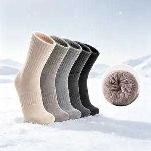 Calze da sci termiche spesse uomo, lunghe calze in spugna invernali calde confezione da 5.