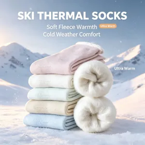 Dames Winter Dikke Thermische Sneeuw Sokken Fleece Gevoerd Acryl Crew Sokken Zachte Warme Kousen