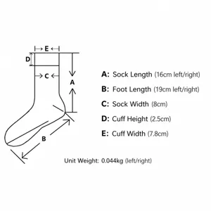 Women's coral fleece floor socks size chart with detailed measurement guide and specifications.