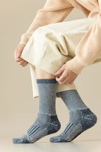 Calcetines gruesos de lana térmica para hombres invierno exterior senderismo deporte