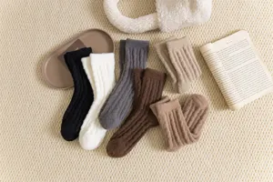 Gemütliche gefütterte Winter warme Socken dicke gerippte Thermostrümpfe für Damen weiche Schuhe