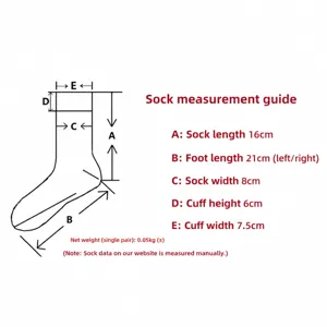 Heren wol sokken maattabel metingsgids 16cm lengte winter warme sokken specificatie info