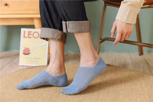Herren Sommer einfarbig unsichtbare niedrige Bootssocken atmungsaktive Baumwollsocken