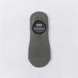 Herren einfarbige unsichtbare Bootssocken atmungsaktive Mesh flache rutschfeste Sommersocken