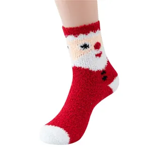 Christmas fuzzy plush socks for women and kids, ultra-soft cozy winter warm slipper socks.