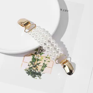 Pearl cardigan clip vintage sweater shawl pin metal duckbill clips for clothing women accessory
