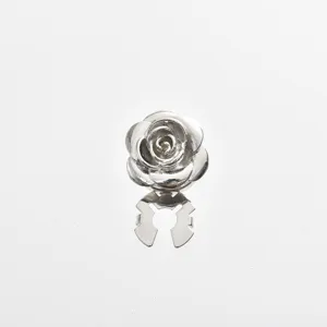 Silver rose alloy shirt sleeve decorative buckle elegant silk scarf clip fashion accessory