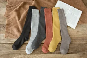 Winter warm thick cotton long socks for women, comfortable plush plush thermal tube knit socks.