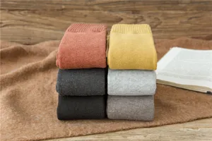 Thickened fleece-lined thermal winter mid-tube socks detail and multi-color display