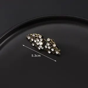 Clip de foulard strass vintage broche bronze antique mode fermeture col 5.3cm