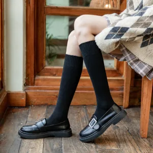 Winter Thickened Plush Thermal Long Socks For Women Cotton Solid Color High Tube Warm Daily Casual Thermal Socks