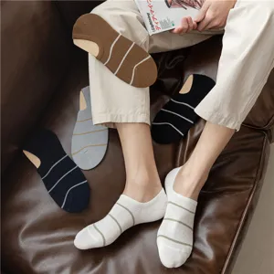 Herren unsichtbare Bootssocken Baumwolle gestreift rutschfeste Sommersocken Alltag