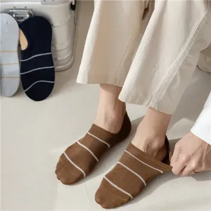 Herren Sommer unsichtbare Bootssocken mit Streifen, bequeme Baumwolle lässig atmungsaktive Kurzsocken.
