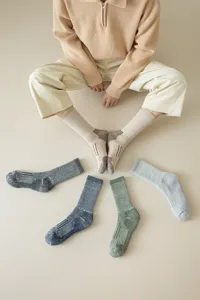 Calcetines térmicos de lana gruesa hombre otoño invierno largos cálidos para senderismo.
