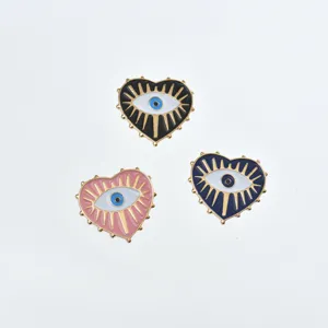 Vintage Evil Eye Alloy Shirt Collar Pin Rhinestone Enamel Brooch Clip Decorative Accessories For Women