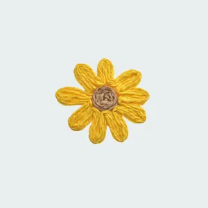Gemelli floreali artigianali e fibbia per sciarpa girasole giallo elegante accessorio moda