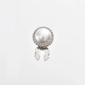 Korean style 3D pearl rhinestone cufflink elegant women shirt decorative button accessory