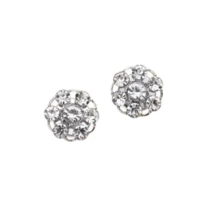 Clip Para Bufanda De Estrás Plateado Minimalista Floral Broche De Cuello Alfiler Aleación Cristal Joya