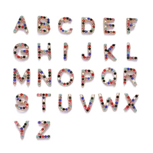 Fashion Alloy Rhinestone Letter Stud Earrings Trendy Colorful Crystal Alphabet Earring For Women Jewelry Gift
