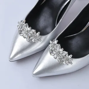 Alloy Rhinestone Wing Shoe Clips Crystal Flower High Heels Decorative Shoe Charms Accessories For Women Party Jewelry