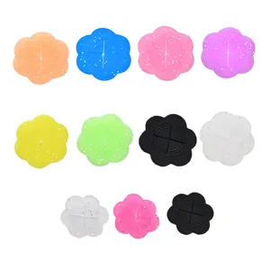 Colorful silicone flower shape drain strainer hair catcher and clothing cinch clips set for daily use.