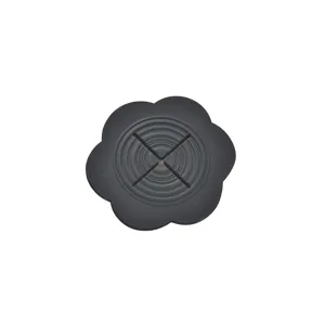 Black flower shaped silicone shirt cinch clip clothing fastener knot buckle accessory tool