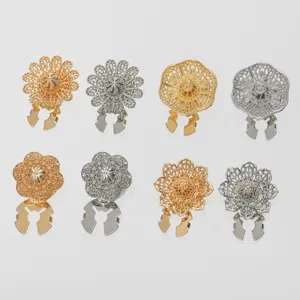 Clip per Colletto in Lega con Fiori in Strass Gemelli Elegante Fibbia per Colletto di Camicia da Donna Spilla per Sciarpa Gioielli