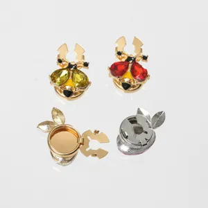 Crystal insect cufflinks and shirt collar decorative buttons for stylish fashion accessories.