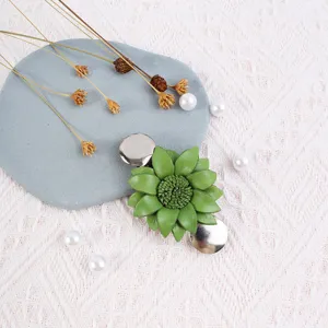 Handmade genuine leather sunflower brooch scarf clip for women aesthetic clothing accessory