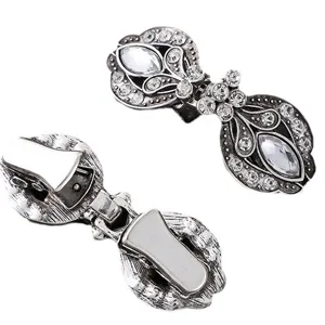 Vintage crystal rhinestone cardigan collar clips shawl dress clips fashion jewelry accessories