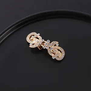 Elegante goldene Metall Strass Schal Clip, Vintage Tuch Cardigan Schnalle Zubehör