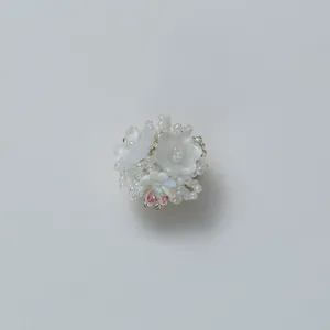 White resin camellia flower brooch scarf buckle elegant pearl cufflink luxury accessory