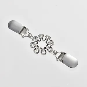 Exquisite rhinestone flower sweater clip metal cardigan shawl clip clothing accessory