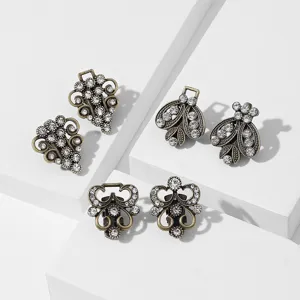 Clip per scialle in strass vintage, fermagli per cardigan in lega, eleganti spille decorative.