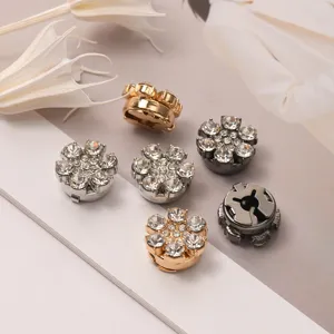 Elegante strass bloem shirt manchetknopen stijlvolle kristallen decoratieve knopen voor dames
