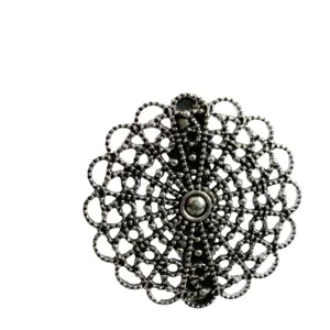 Vintage floral hollow shawl clip retro silver metal scarf buckle collar accessory