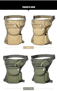 Opzioni di colore disponibili per il borsello da gamba tattico in kaki e verde militare.