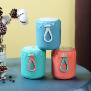 Tazza da Zuppa Isolata Portatile Con Manico in Silicone Tinta Unita A Prova di Perdite Contenitore Termico per Colazione per Scuola Ufficio All'aperto