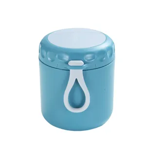 Tazza da minestra termica in acciaio inox con coperchio ermetico e cinturino da trasporto