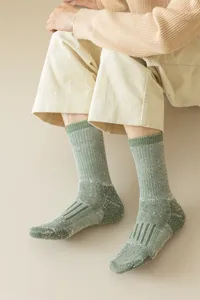 Calcetines gruesos de lana para senderismo de hombre, calcetines térmicos deportivos de invierno.