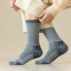 Calcetines de senderismo de lana gruesa para hombre invierno cálido largo deportivo aire
