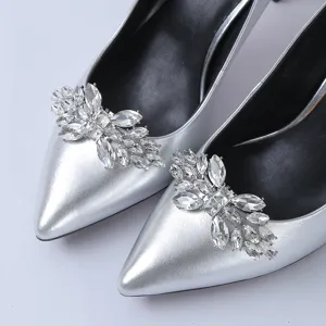 Crystal Rhinestone Butterfly Shoe Buckles Alloy High Heels Shoe Clips Decorative Accessories For Women Footwear